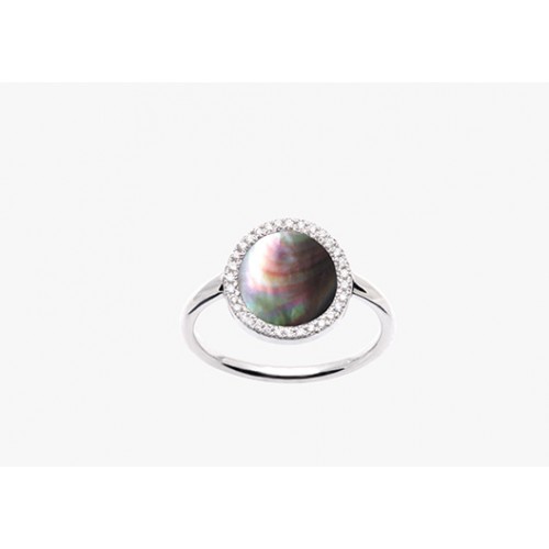 Ring-Pendant Les Renversantes Silver - Grey MOP 053